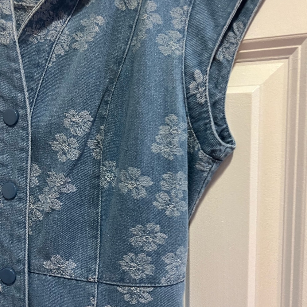 Denim dress midi floral